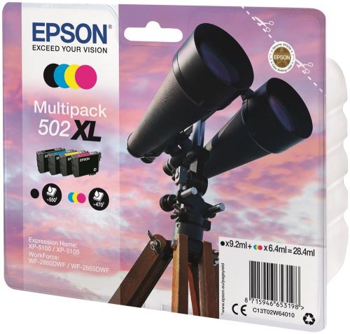 Epson Inkjet Cartridges 502xl 4 Colour Multipack C13t02w64010 Fusion Office