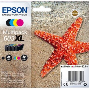 Epson Inkjet Cartridges 603xl 4 Colour Multipack C13t03a64010 Fusion Office