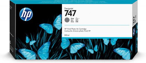 Hewlett Packard Hp Inkjet Cartridge 747 Grey 300ml P2v86a Fusion Office