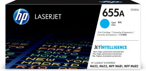 Hewlett Packard Hp Laser Toner Cartridge 655a Cyan Cf451a Fusion Office