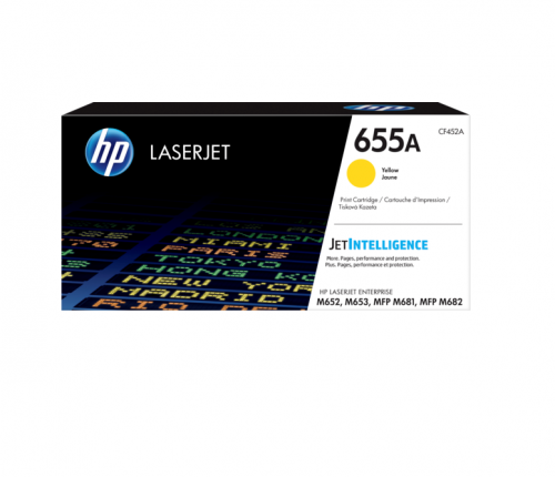 Hewlett Packard Hp Laser Toner Cartridge 655a Yellow Cf452a Fusion Office