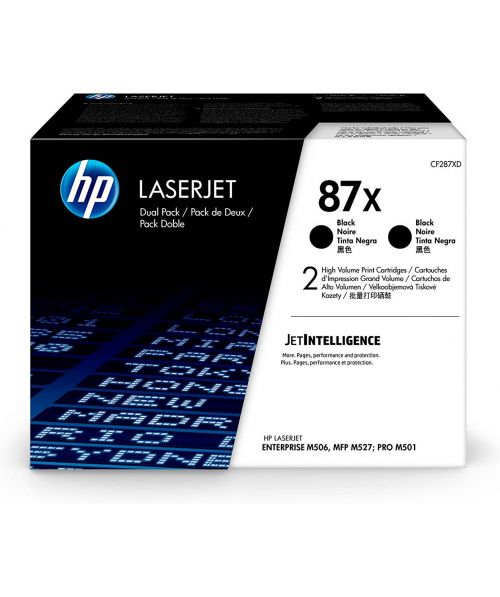 Hewlett Packard Hp Laser Toner Cartridges 87x Black Cf287xd Twin Pack Fusion Office