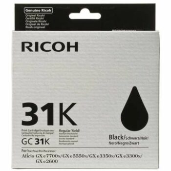 Ricoh Inkjet Cartridge Gel Gc31k Black 405688 Fusion Office