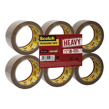 3m Scotch Brown Packaging Tapes Heavy 50mm X 66m Pack 6 Fusion Office