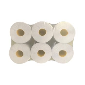 Centrefeed Blue Rolls 2 Ply L150m x W190mm Embossed Pack 6 - Top - Fusion Office UK