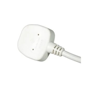 Extension Lead 4 Way 2 Metres 13 Amp White with LED - Plug - Fusion Office Ltd UK