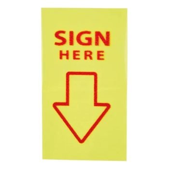 Index Flags 'Sign Here' Yellow Pop Up Red Arrow - Tab - Fusion Office UK