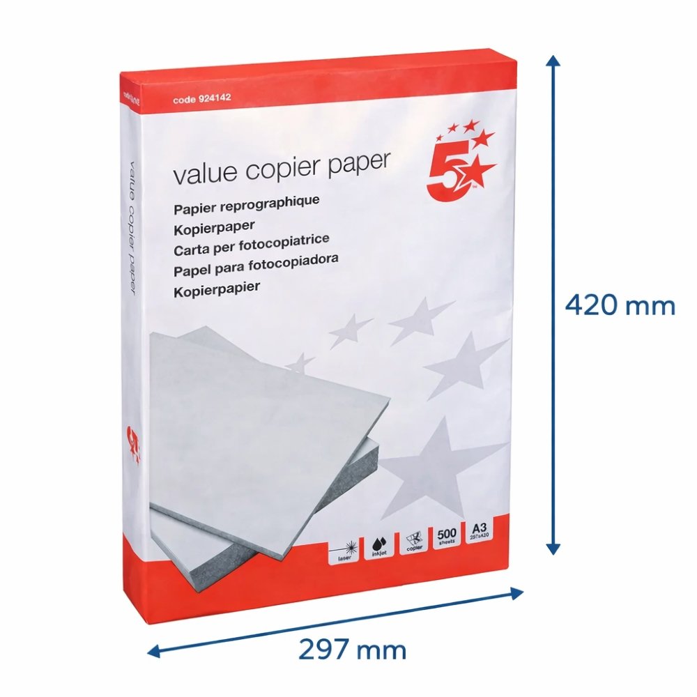 Printer Paper A3 Ream White 500 Sheets Ream - Dimensions - Fusion Office UK Printer Paper A3 Ream White 500 Sheets Ream - Dimensions - Fusion Office UK