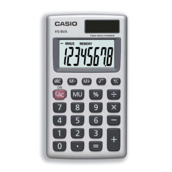 Casio Pocket Calculator Hs 8va 8 Digits Fusion Office