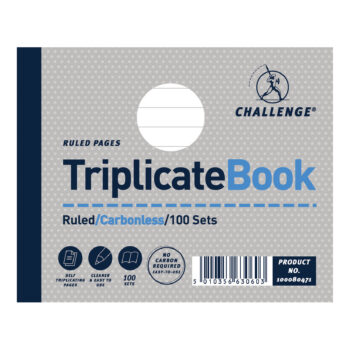 Challenge Triplicate Books Ruled 105×130 100080471 Pack 5 Fusion Office