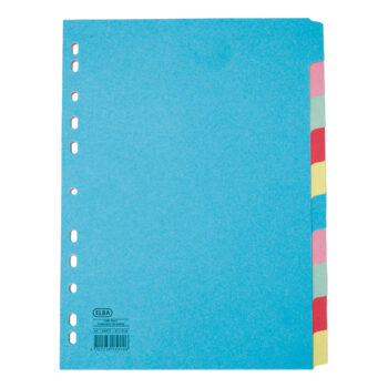Elba Dividers Extra Wide 10 Part A4 Assorted 400007242 Fusion Office