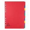 Elba Heavyweight Dividers 10 Part A4 Assorted 400007513 Fusion Office