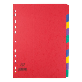 Elba Heavyweight Dividers 10 Part A4 Assorted 400007513 Fusion Office