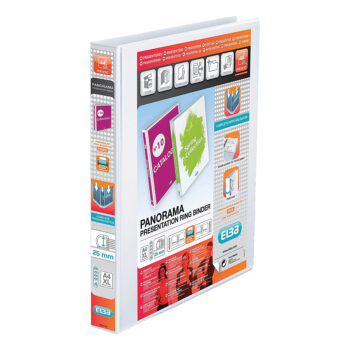 Elba Panorama 4d Ring Binders 25mm White A4 400001391 Pack 10 Fusion Office
