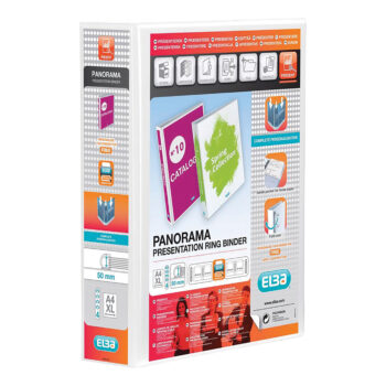 Elba Panorama 4d Ring Binders 50mm White A4 400001309 Pack 10 Fusion Office
