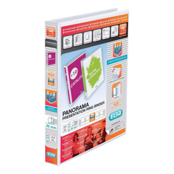 Elba Presentation Ring Binders 2 Ring 25mm White A4 400008413 Pack 6 Fusion Office