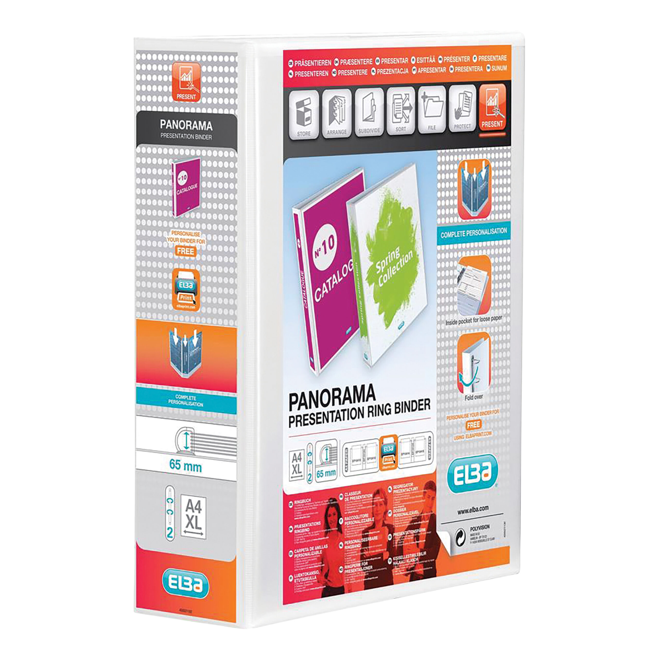 Elba Presentation Ring Binders 2 Ring 65mm White A4 400008048 Pack 4 Fusion Office