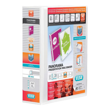 Elba Presentation Ring Binders 4 Ring 65mm White A4 400008673 Pack 4 Fusion Office
