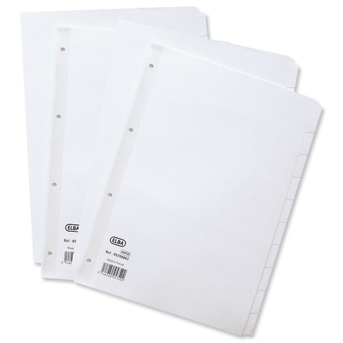 Elba White Dividers 20 Part A4 400007500 Fusion Office
