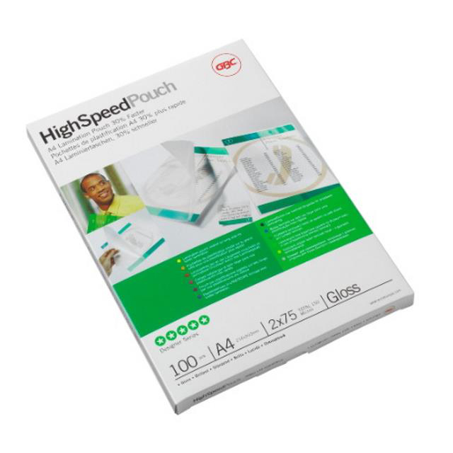 Gbc Hi Speed Laminating Pouches A4 250mic 3747348 Pack 100 Fusion Office