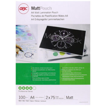 Gbc Laminating Pouches Matt A4 150mic 3747240 Pack 100 Fusion Office