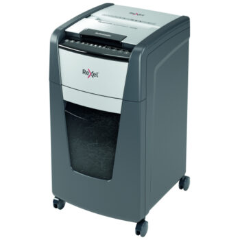 Rexel Optimum 300M P5 Shredder AutoFeed+ 2020300M - High-security paper shredder with automatic feed for effortless shredding of up to 300 sheets at once ideal for home or office use.