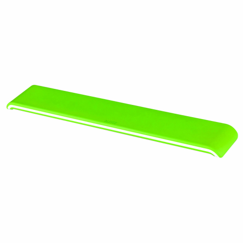 Enhance your typing comfort with the Leitz Ergo WOW Adjustable Keyboard Wrist Rest in vibrant green (model 65230054). This ergonomic wrist support is designed to reduce strain and improve posture during long hours of computer use.
