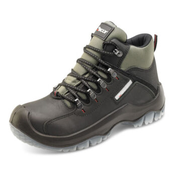 Shop our Traxion Safety Boots in Size 9 (EU 43) in sleek black designed for ultimate comfort and protection on the job. Perfect for professionals seeking durable and stylish footwear.