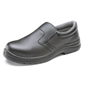 Shop our Black Slip-On Safety Shoes in Size 6 (EU39) for ultimate comfort and protection at work. These durable safety shoes combine style and functionality perfect for any professional environment.