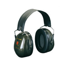 Shop the 3M H520A-407-GQ PELTOR Optime II Earmuffs in green featuring a comfortable headband and providing exceptional noise reduction of 31dB perfect for industrial and outdoor use.