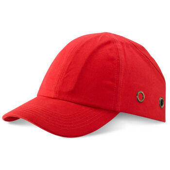Shop our vibrant red Safety Baseball Cap model BBSBCRE designed for comfort and protection during outdoor activities. Perfect for sports enthusiasts and safety-conscious individuals alike.