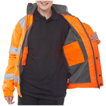 High-Visibility Bomber Jacket Orange Medium CBJFLORM