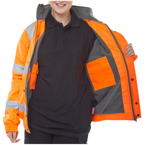 High-Visibility Bomber Jacket Orange Medium CBJFLORM