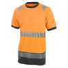 Two Tone Short Sleeve T-Shirt Orange/Black Large HVTT001ORBLL