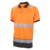 Two Tone Short Sleeve Polo Shirt Orange/Black 4XL HVTT010ORBL4XL