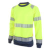 Two Tone High-Visibility Sweatshirt Saturn Yellow/Navy Blue Medium HVTT020SYNM