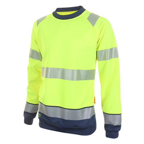 Two Tone High-Visibility Sweatshirt Saturn Yellow/Navy Blue XL HVTT020SYNXL