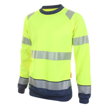 Two Tone High-Visibility Sweatshirt Saturn Yellow/Navy Blue 3XL HVTT020SYN3XL