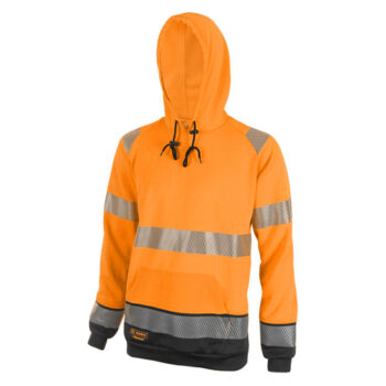 Two Tone High-Visibility Hooded Sweatshirt Orange/Black Large HVTT025ORBLL