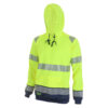 Two Tone High-Visibility Hooded Sweatshirt Saturn Yellow/Navy Blue Large HVTT025SYNL