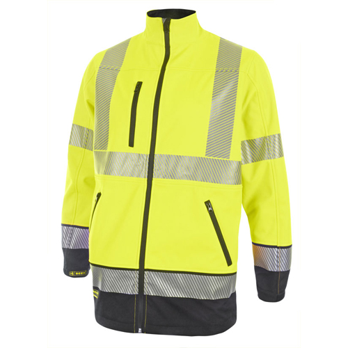 Two Tone High-Visibility Soft Shell Jacket Saturn Yellow/Navy Blue Large HVTT040SYNL