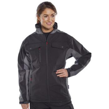 Two Tone Soft Shell Jacket Black/Grey 3XL SSJTTBLGY3XL