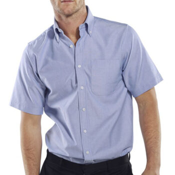 Short Sleeve Oxford Shirt Blue 19.5inch OXSSSB19.5