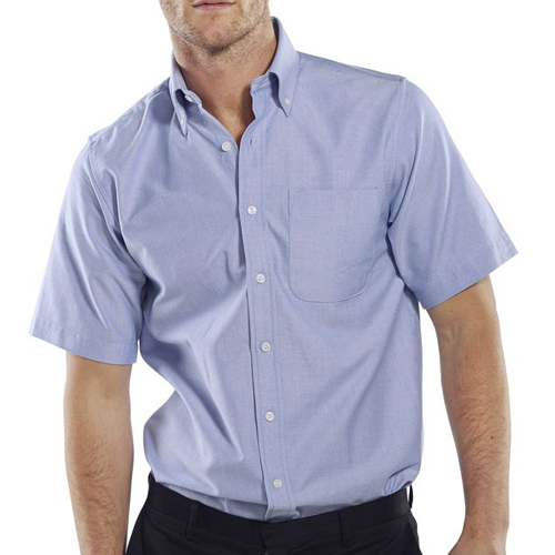 Short Sleeve Oxford Shirt Blue 19.5inch OXSSSB19.5