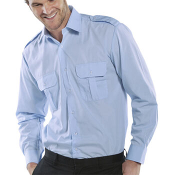 Long Sleeve Pilot Shirt Blue 17.5inch PSLSB17.5
