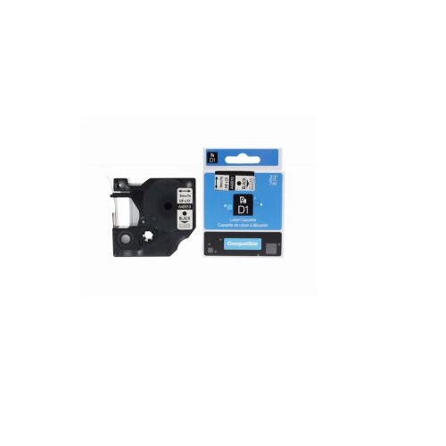 Compatible D1 Label Black on Clear 40910 9mm x 7m - Each