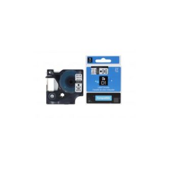 Compatible D1 Label Black on White 45013 12mm x 7m - Each