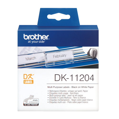 Brother Dk 11204 Label Roll 17mmx52mm 400 Labels Dk11204 Fusion Office