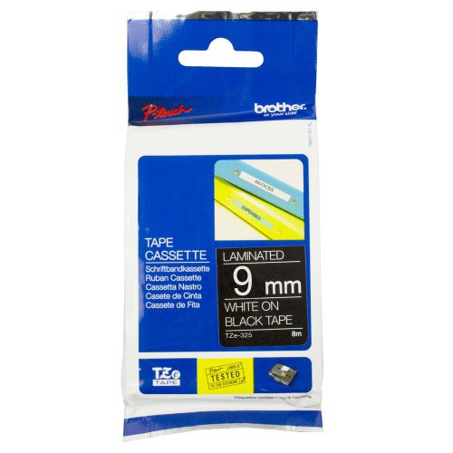 Brother Tze 325 P Touch White On Black Label Tape 9mm X 8m Tze325 Fusion Office