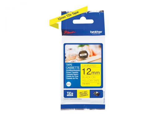 Brother Tze631s Black On Yellow Label Tape 12mmx4m Fusion Office